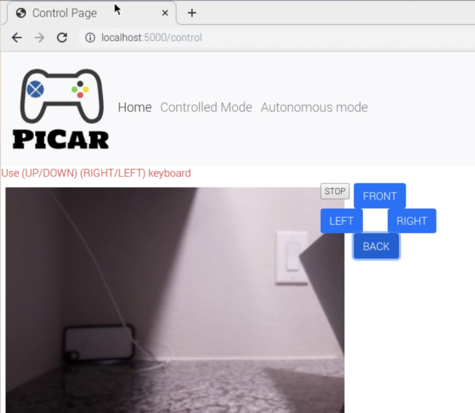 PiCar's Control Page