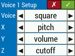 example voice setup menu