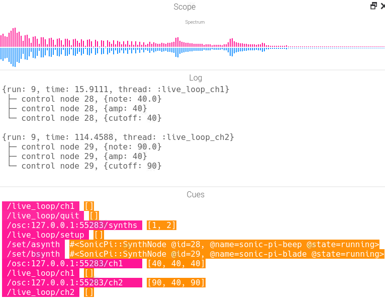 polyphonic synthesis test in Sonic Pi