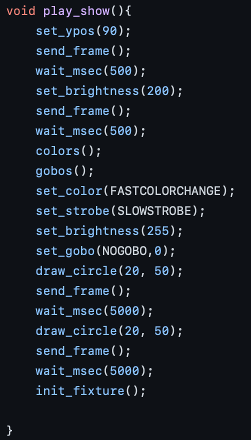 Sample Show Code