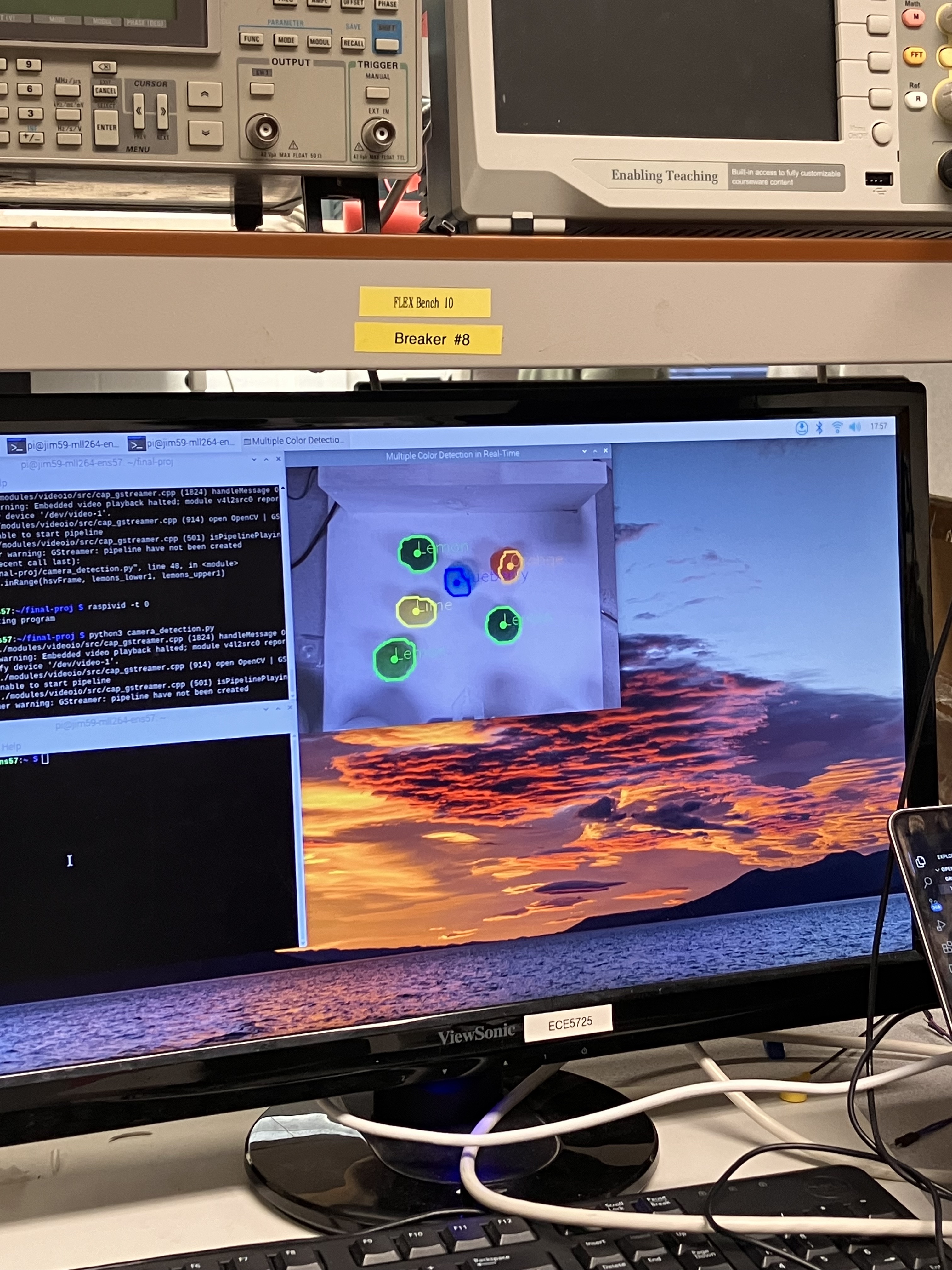 Testing color detection in environment