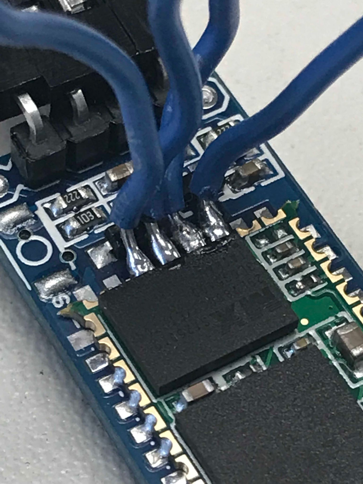Breaking out SPI lines on bluetooth (close)