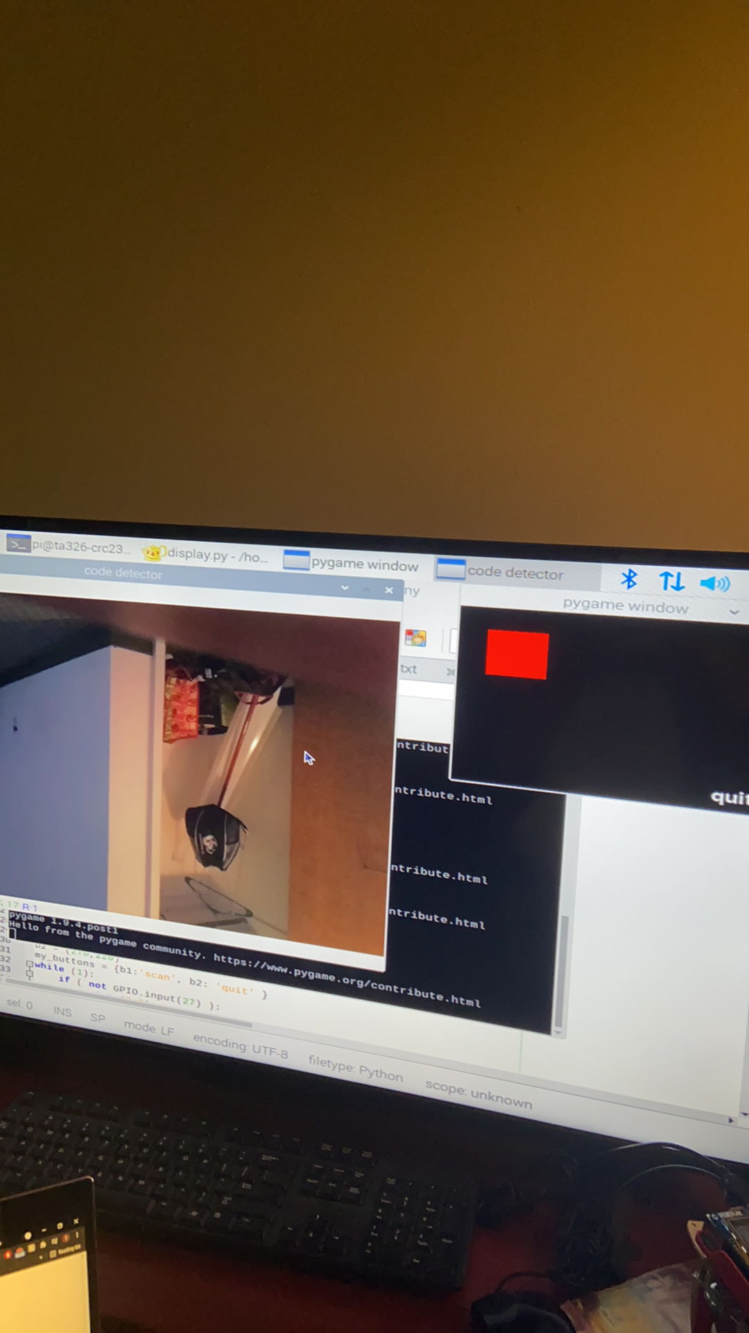 Figure 2: Desktop testing of camera scanner code