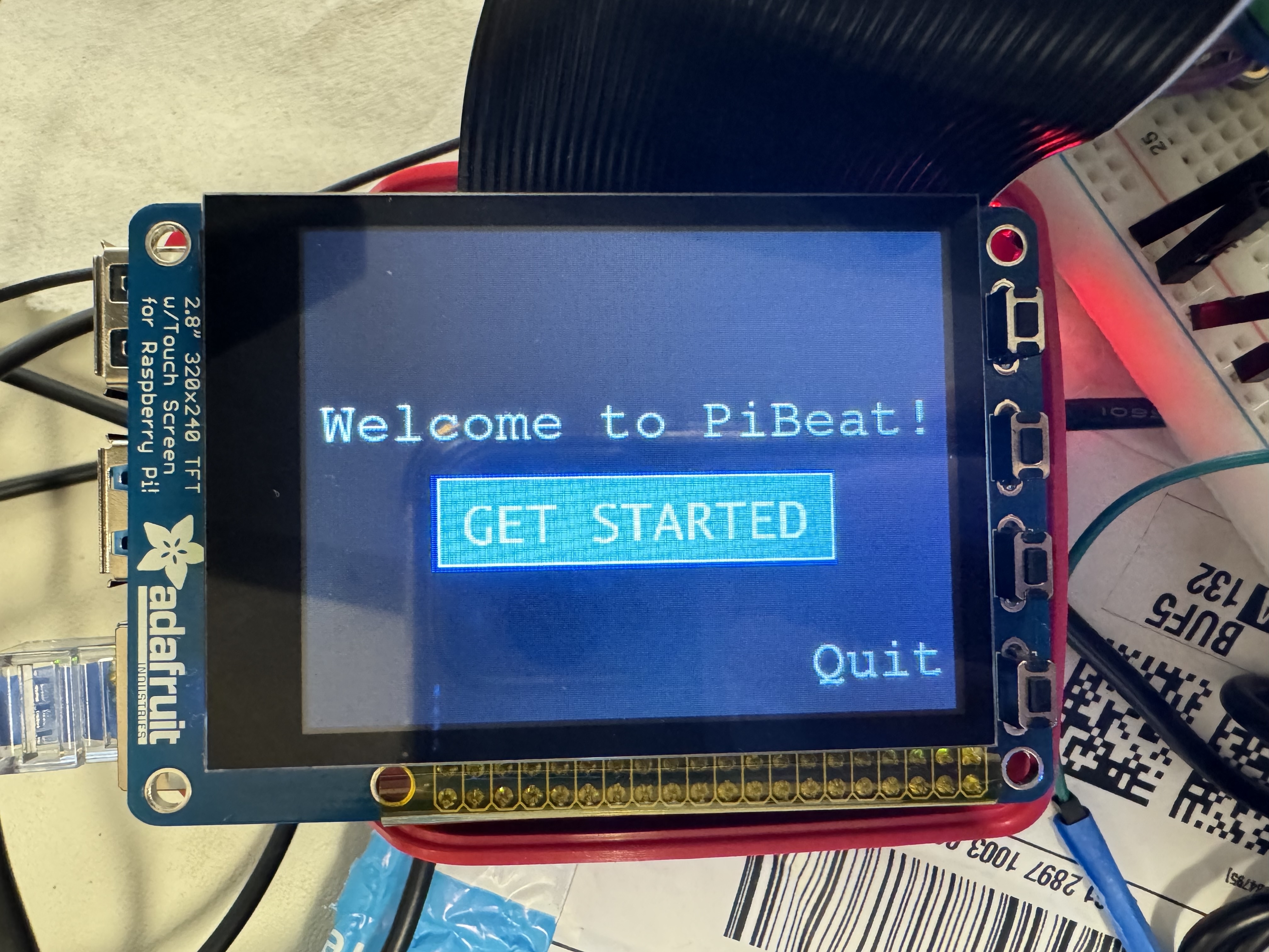 Welcome screen with get started button