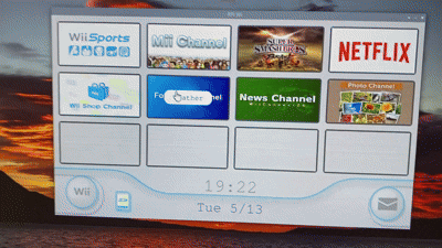 Wii cursor moving across the home screen