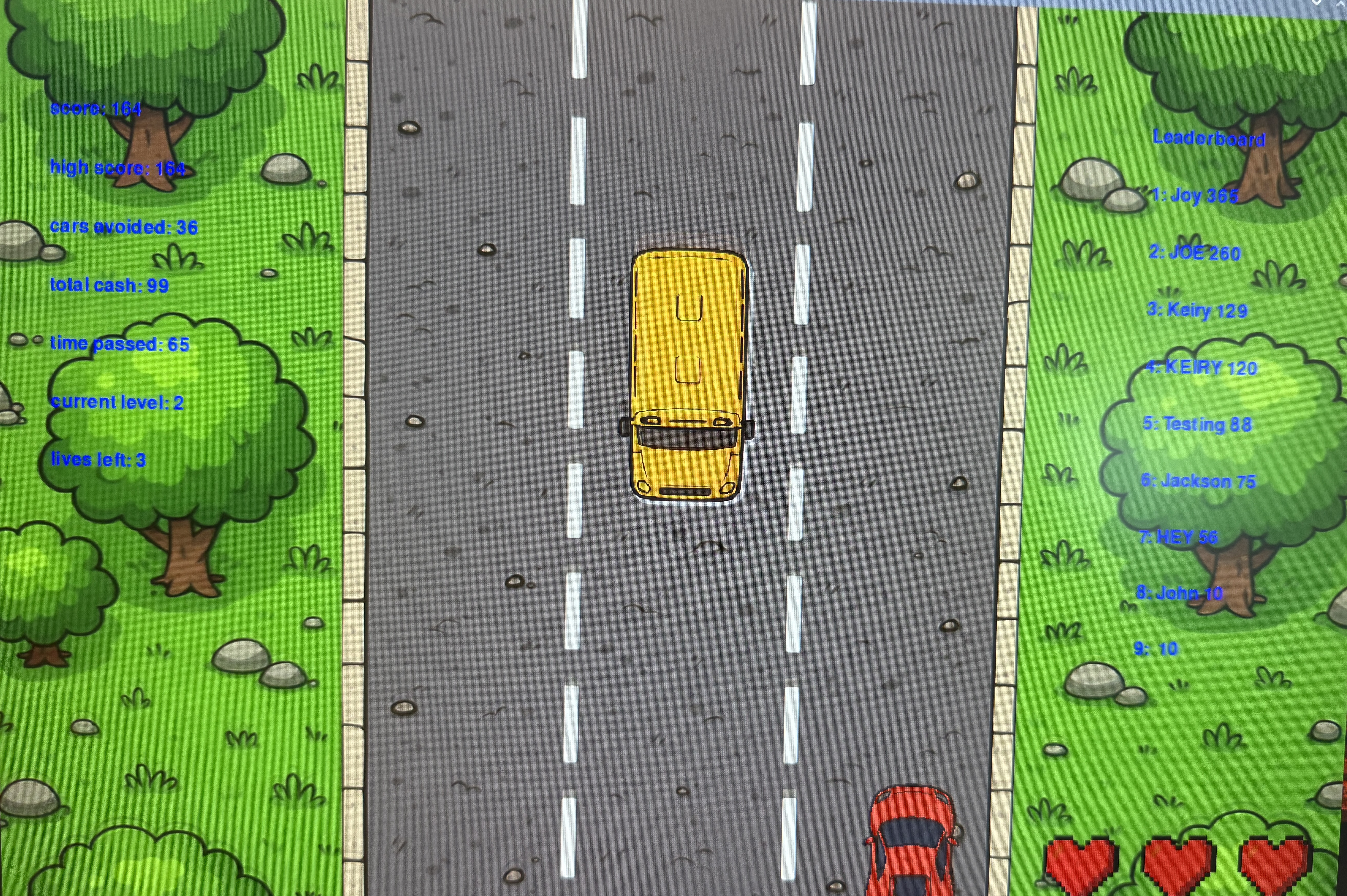 polished game running screen